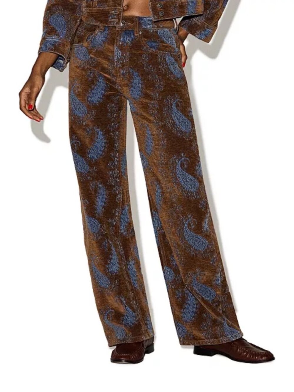 ✨ NWT Steve Madden The Sydnee Jean Teal Paisley Size 27 High Rise Barrel Leg